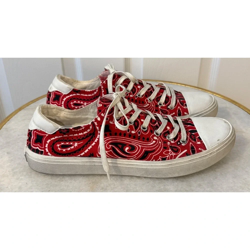 Saint Laurent Red Bandana‎ Paisley Low Top Sneakers